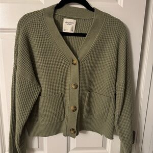 Abercrombie & Fitch Olive Green Cardigan Sweater